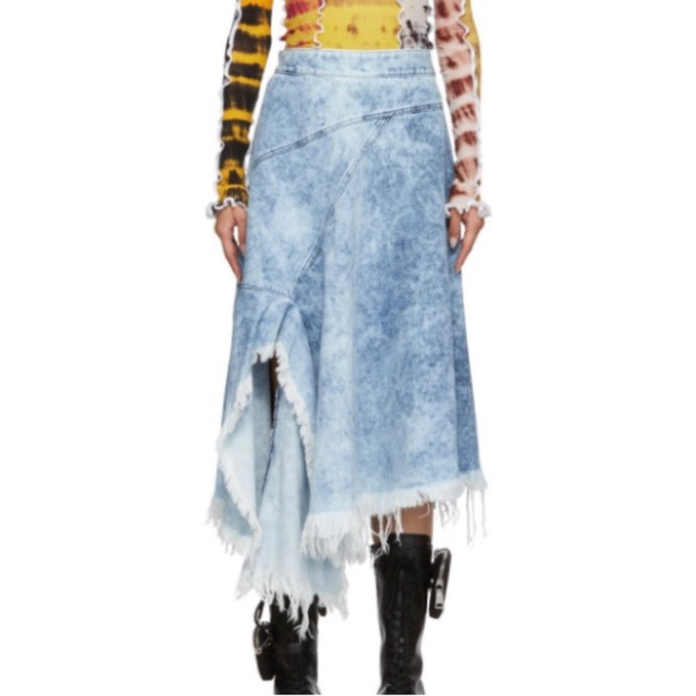 Denim Blue Asymmetrical Skirt